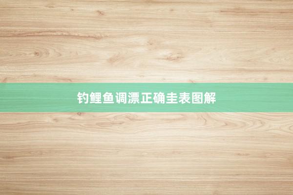 钓鲤鱼调漂正确圭表图解